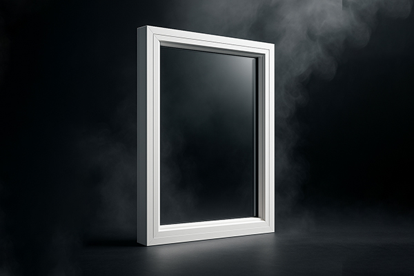 A modern, energy-efficient window reflecting a clear blue sky.